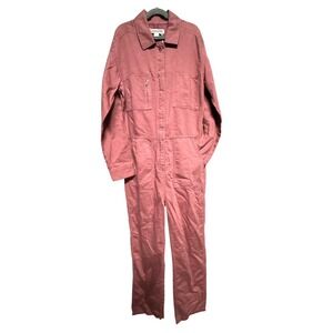 Outerknown Station Utility Jumpsuit Old Rose Sz XS Long Sleeve Womens MSRP $198